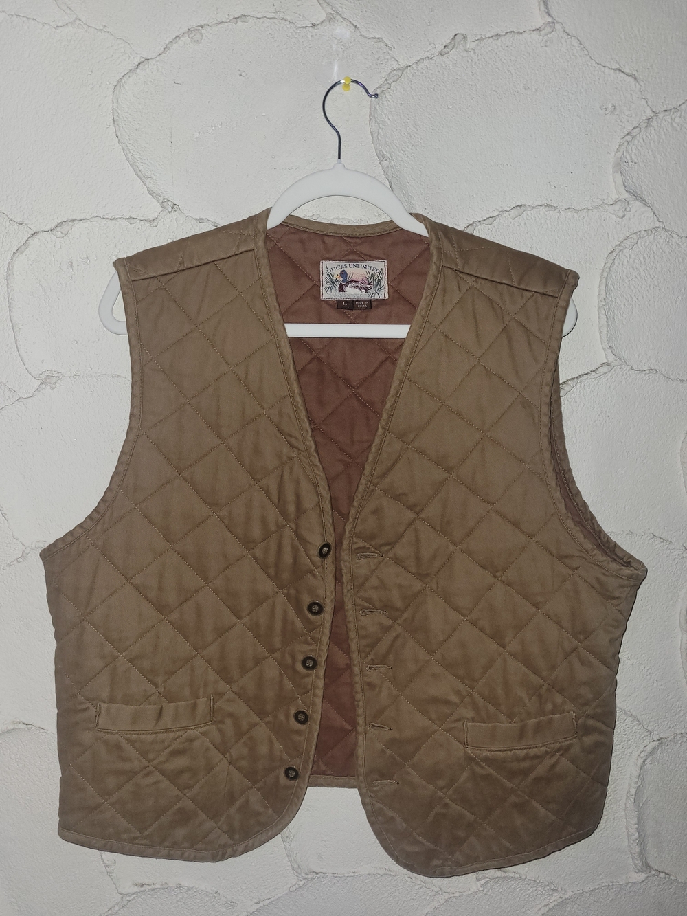 [Vtg] Ducks Unlimited - Quilted Brown Men's Large Shooting Vest